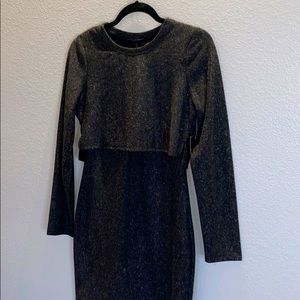 BONGO Dark Gray Fitted Dress